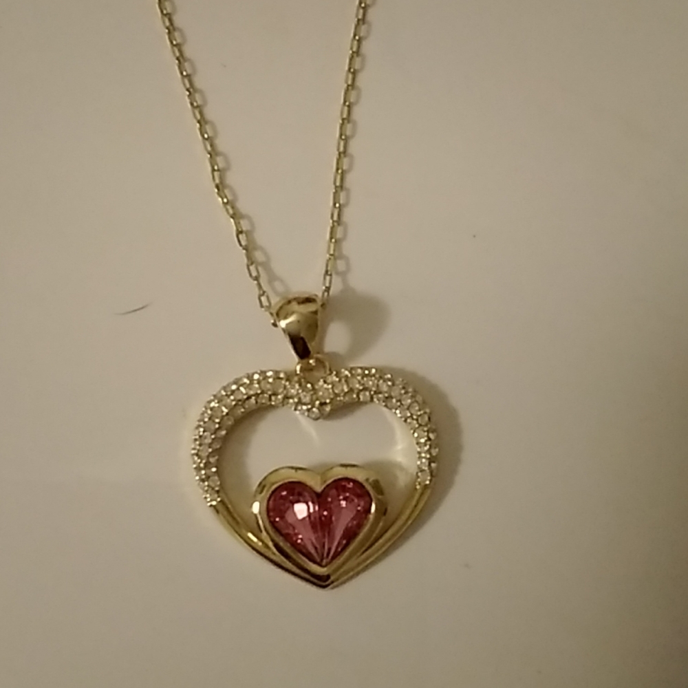 Heart crystal necklace